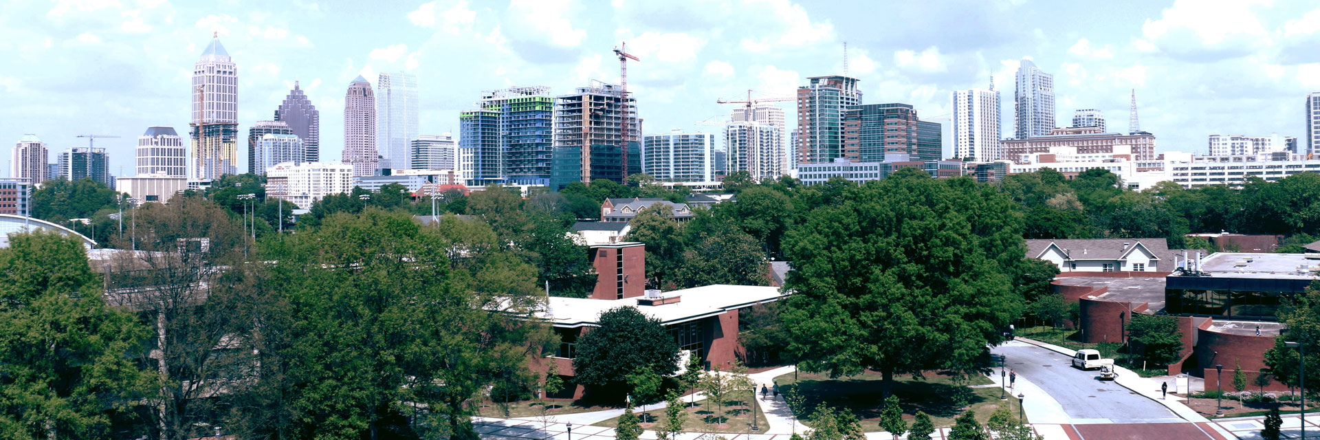 School with Atlanta in the background